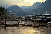 Boats dock on the  Yangzi River Area