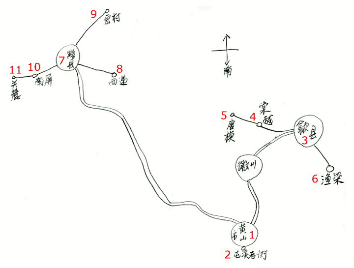 黄山市地图 simple map of Huangshan city