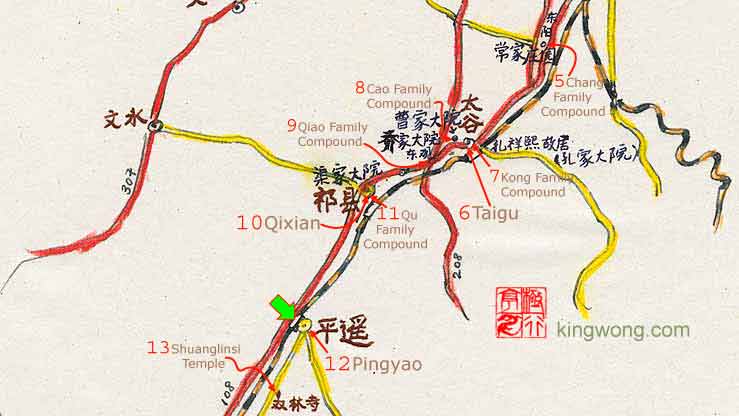 location map of Pingyao