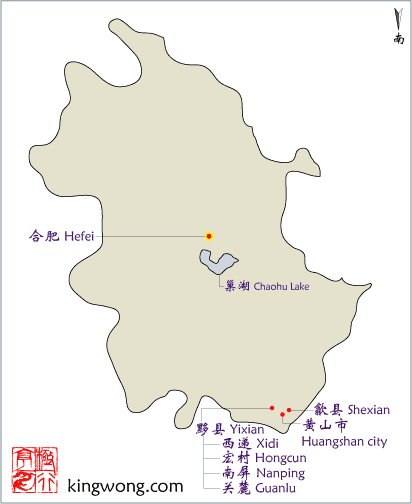 map of Anhui province