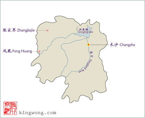 map of Hunan