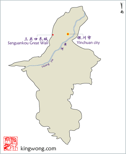 ĵͼ map of Ningxia